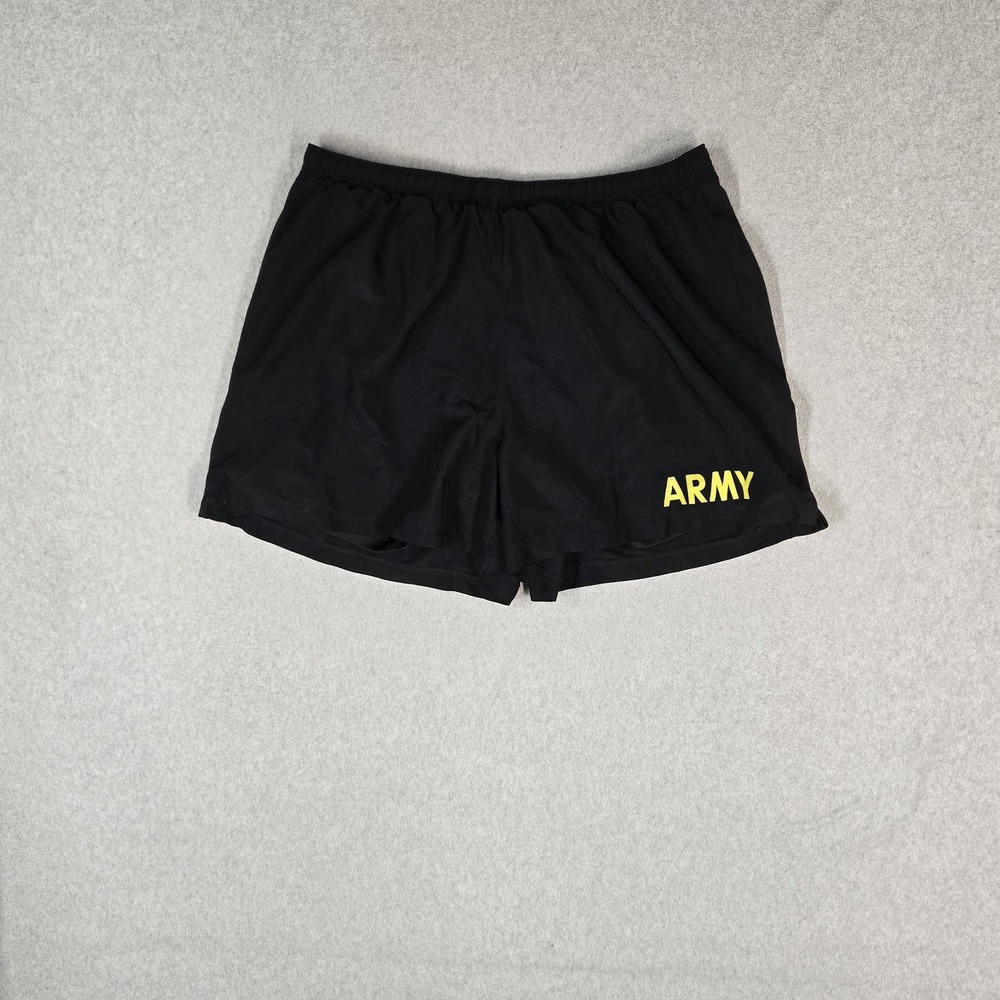 Army Men Shorts LARGE Black Graphic Sweat Spellout Army Physical Fitness